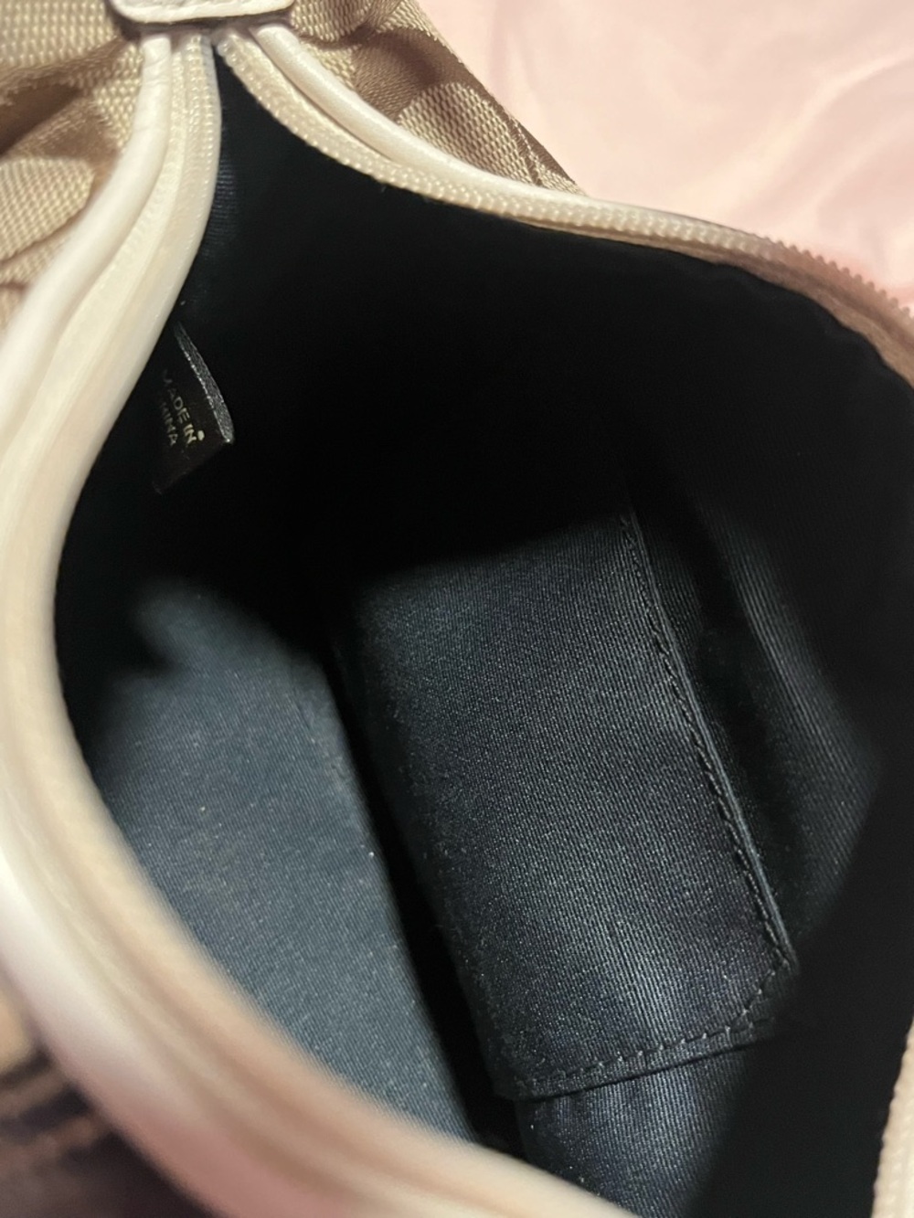 Coach Khaki Signature Mini Shoulder Bag with Blue Leopard Stripe - Picture 7 of 8